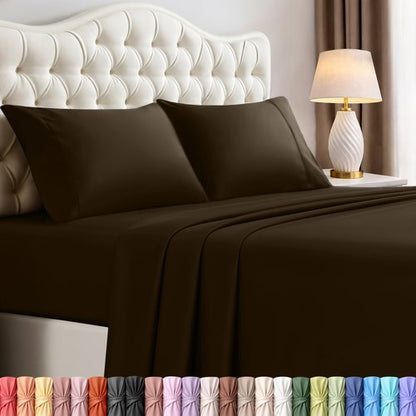 Utopia Bedding King Bed Sheets Set - 4 Piece Bedding - Brushed Microfiber - Shrinkage and Fade Resistant - Easy Care (King, Brown)