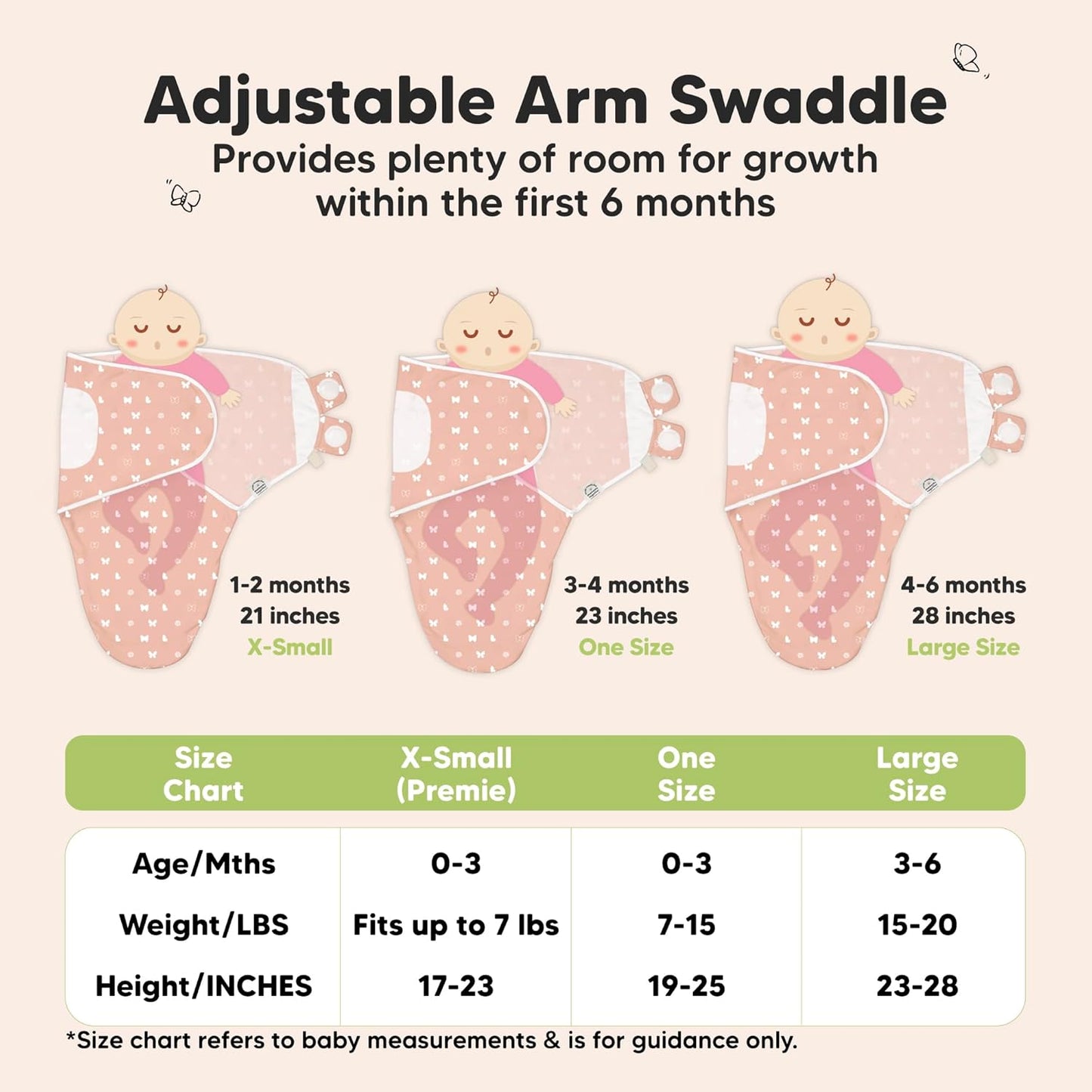 Organic Baby Swaddle Sleep Sacks by [Brand Name] - Soft & Snug for Newborns 0-3 Months | 3-Pack Butterflies, XS