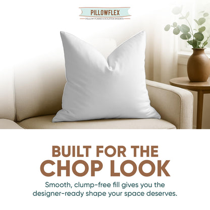 Pillowflex Synthetic Down Pillow Insert - 18x18 Down Alternative, Ultra Soft Throw Pillow, Couch Sham, Bed Sleeping Accent Pillow - 1 Decorative Accent Form