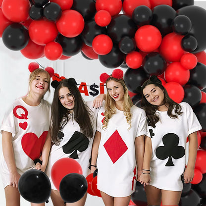 Skiennix Red and Black Balloon Garland Arch Kit - 122PCS Latex Balloons for Birthday, Wedding, and Graduation Decor