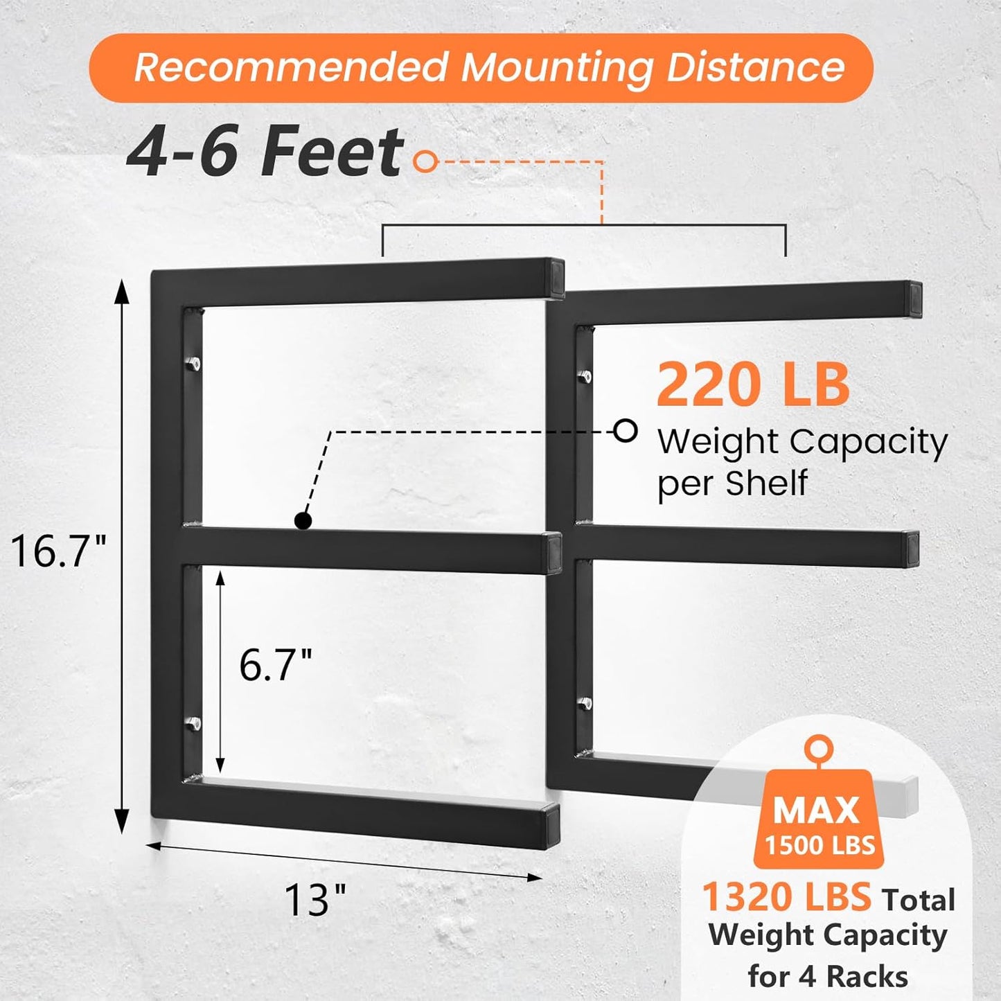 Wood Organizer Rack by [Brand Name] - Heavy Duty Wall-Mounted Storage for Garage & Workshop | Holds 220 LBS Per Level