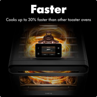 CHEF iQ MiniOven Smart Toaster Oven - 11-in-1 Air Fryer Combo with Touchscreen Controls | 25 Qt Capacity, Black