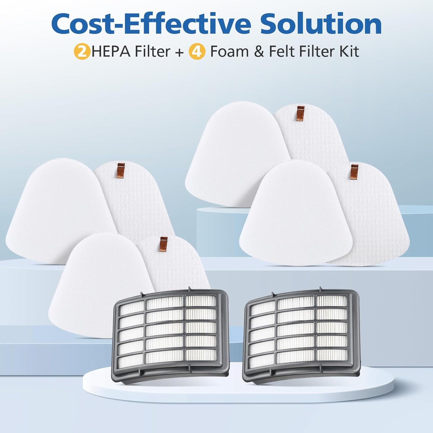 Shark | 4+2 Pack Vacuum Filters - Replacement for Navigator Lift-Away Models NV350, NV351, NV352, NV355, NV356E, NV360, UV440, UV540, CU500