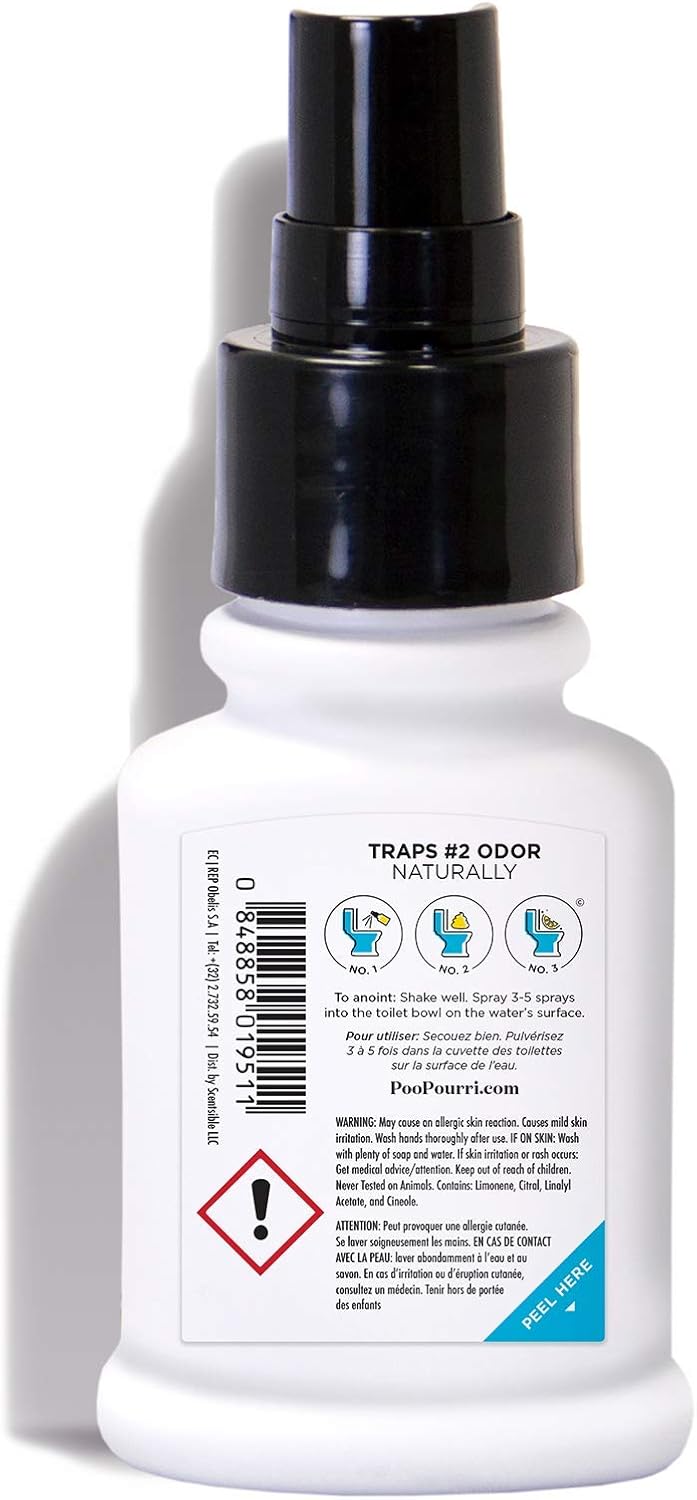 Poo-Pourri Before-You-Go Toilet Spray - Lavender Vanilla, 2 Fl Oz | Essential Oil Bathroom Deodorizer, TSA Approved