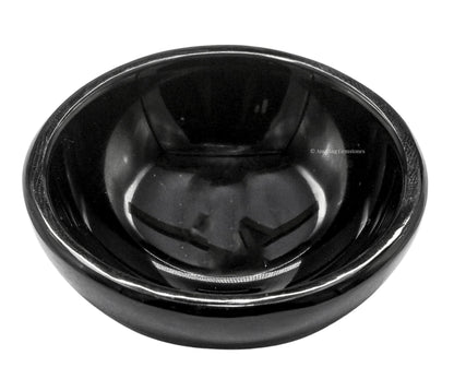 Black Obsidian Crystal Bowl - 2" Gem Stone Bowl for Altar Offering Bowl