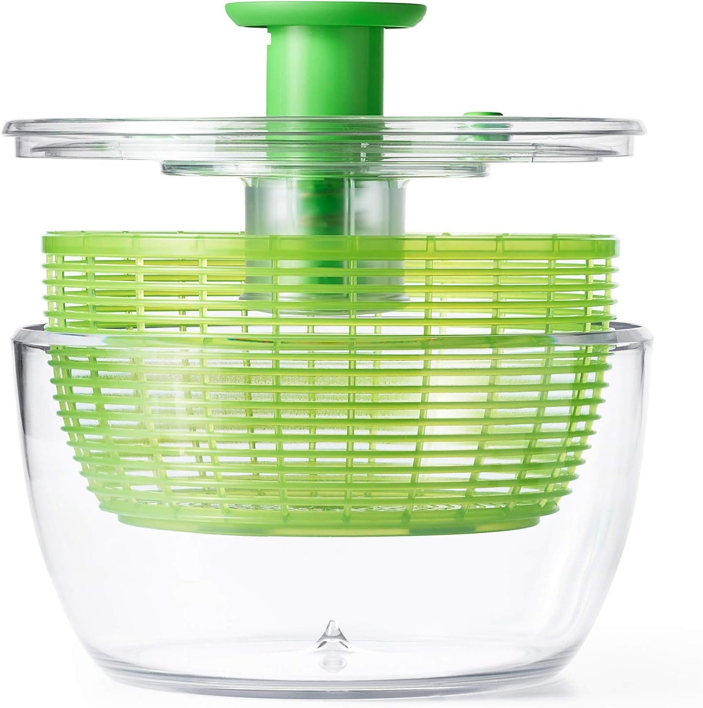 OXO Good Grips Salad Spinner - Large Green Lettuce & Fruit Washer, BPA-Free, Easy One-Hand Pump