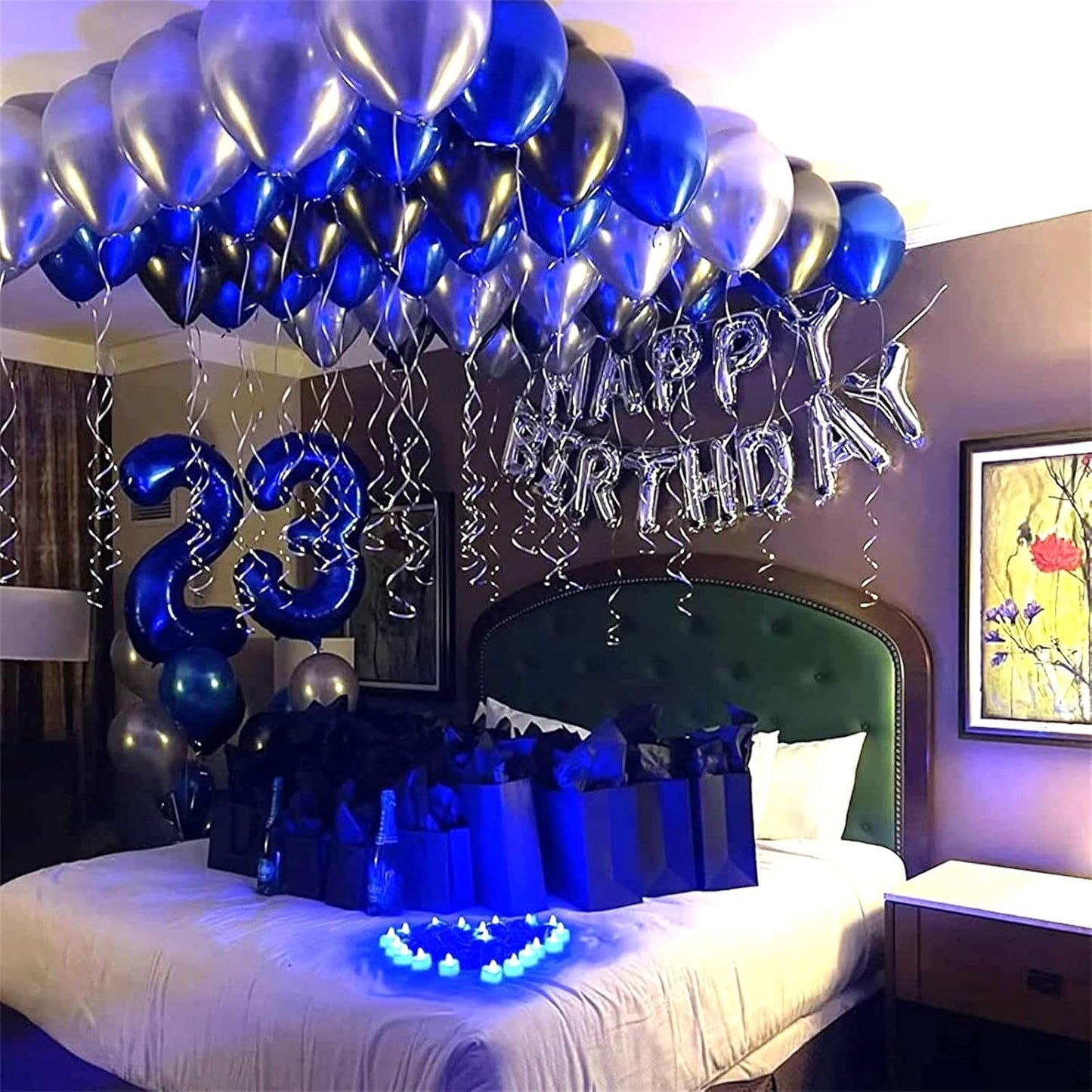 Skiennix Navy Blue Number 3 Balloon - 40In Self-Inflating Foil Balloon for 3rd Birthday Party Decorations
