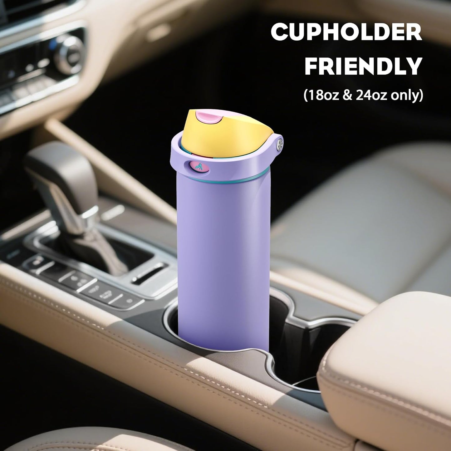 POWCAN Insulated Water Bottle - 18 oz Leakproof Design with 2-in-1 Spout & Straw | Cold for 24 Hours, Fits Car Cup Holder, Ideal Gift for Women & Girls (Tangled Shine)