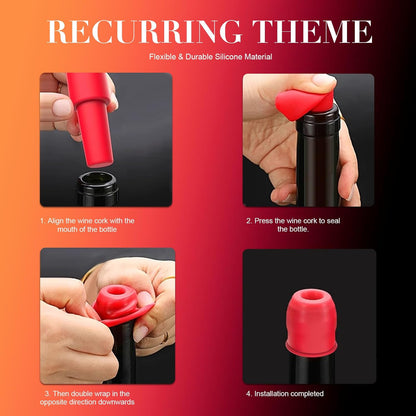 Wine Stopper 8 Pack, Silicone Wine Bottle Stoppers for Wine Bottles and Sparkling Wine, Reusable Leak Resistant Bottle Sealer Caps for Beer, Soda, and Beverage Bottles