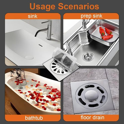 Disposable Hair Drain Stickers, New Upgrade Disposable Floor & Shower Drain Hair Catcher, Bathroom Shower Drain Protector with Mesh Cover & Square Screen (10)