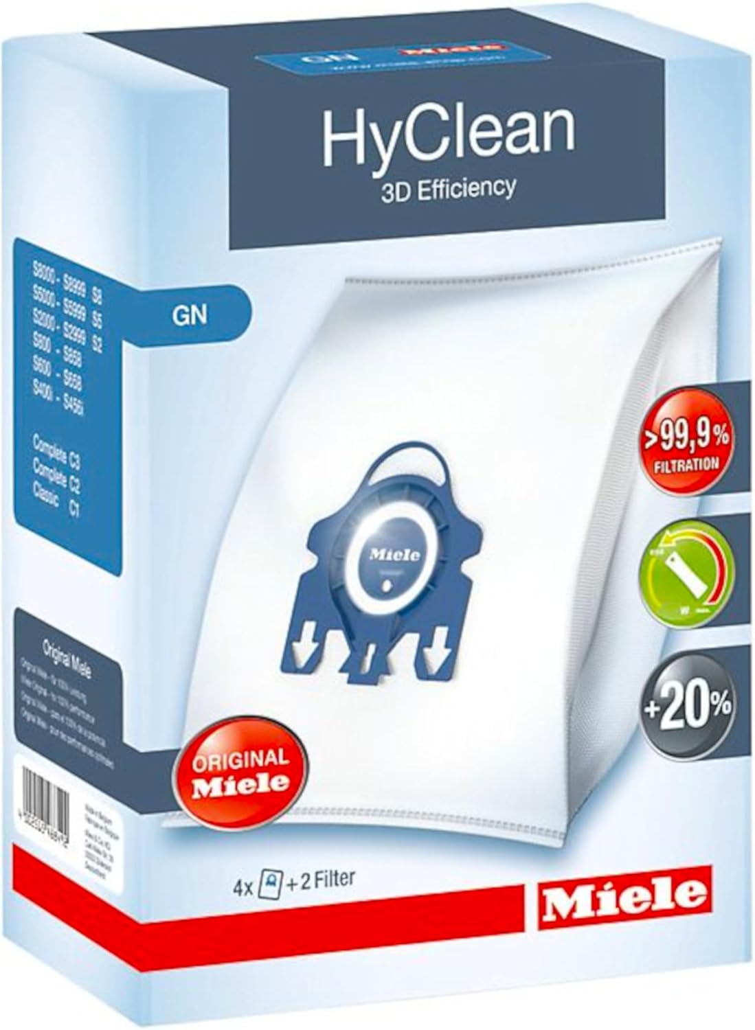 Miele HyClean 3D GN Type Microfiber Dust Bags - Compatible with Miele Canister Vacuums | 3-Pack
