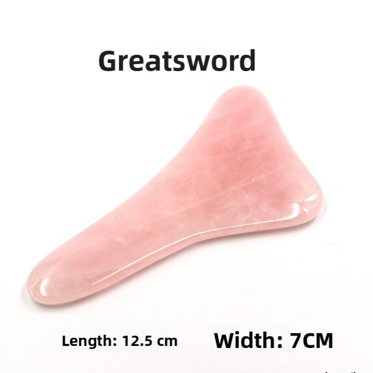 Rose Quartz Jade Facial Body Massage Scraping Stones