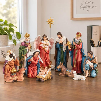 Nativity Sets for Christmas Indoor 13-Piece Display, 5.9 Inch - Variation: 5.9inch