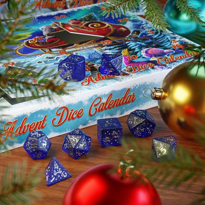 Advent Dice Calendar 04 – 23 Dice & 1 Metal Coin by Q Workshop, Cardboard Xmas Calendar