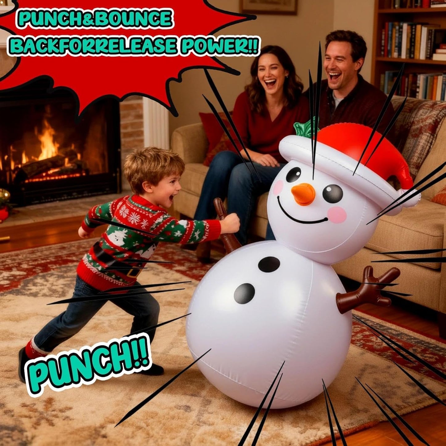 Regine Switzerland Inflatable Reindeer Ring Toss Game - Fun Family Christmas Party Activity | Holiday Decor