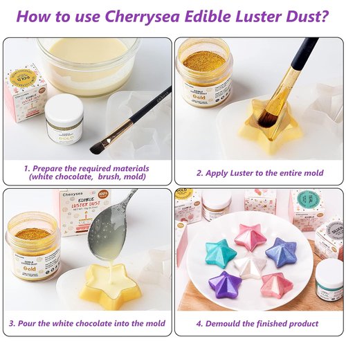 Cherrysea Violet Edible Luster Dust - Tasteless Food-Grade Cake Dusting Powder | 10 Grams for Baking