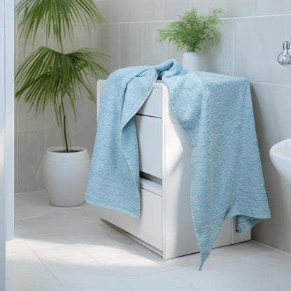 Tens Towels Pack of 4 Extra Large Bath Towels 30 x 60 Inches, 100% Cotton, Larger & Lighter Weight, Quicker to Dry, Super Soft and Absorbent, Perfect for Bathroom, Sky Blue