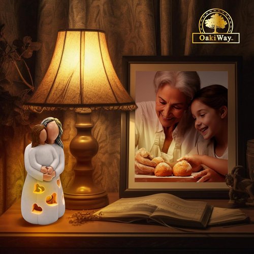 Gigi Hand-Painted Grandma-Granddaughter Candle Holder - Unique LED Gift for Birthdays & Christmas