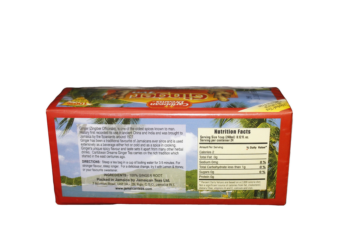 Caribbean Dreams Tea Collection - Carton of Ginger Tea, a Carton of Cerasse Tea Plus a Carton of Peppermint Herbal Tea - Bundle of Three 24 Count Packs