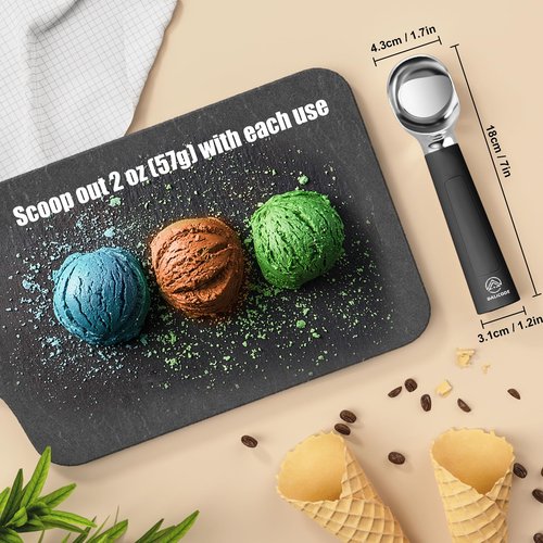 Dalicode Heated Ice Cream Scoop – Electric Scooper for Hard Ice Cream and Desserts, Handheld Heating Up to 158°F, Rechargeable with LED Display, Easy to Clean, Ideal Summer Gift