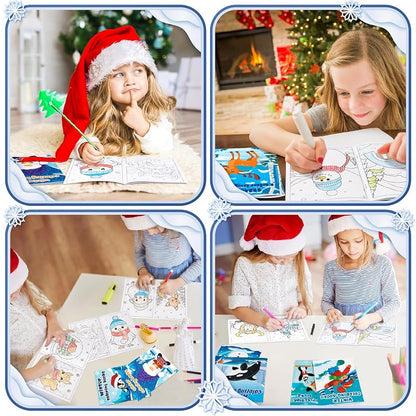 72Pcs Winter Coloring Books for Kids - Christmas Party Favors, 4.92x6.7in, Ages 2-8