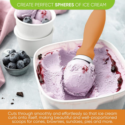 Spring Chef Ice Cream Scoop - Professional Heavy-Duty Sturdy Scooper with Soft Grip Handle | Ideal for Gelato, Sorbet, Cookie Dough