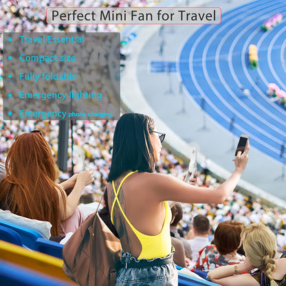 Skiennix Portable Handheld Fan - 6-in-1 Rechargeable Mini Fan with Flashlight & 3 Speeds | White