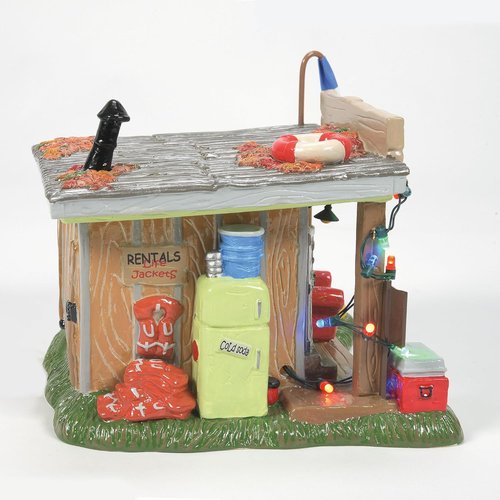 Department 56 | Original Snow Village Cousin Eddie's Bait Shop Lit Building - 5.63 Inch, Multicolor