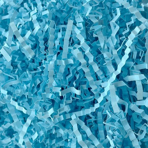 Corlcol 200g(7oz) Crinkle Paper Filler, Gift Box Baskets for Easter, Birthday, Wedding, Decoration(Light Blue)