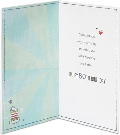 American Greetings 80th Birthday Card - Celebrate 80 Years of Life with Humor and Heart