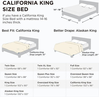 Bedsure Comforter Duvet Insert - All-Season Quilted Down Alternative Bedding, Cal King 96x102", Light Spa Blue