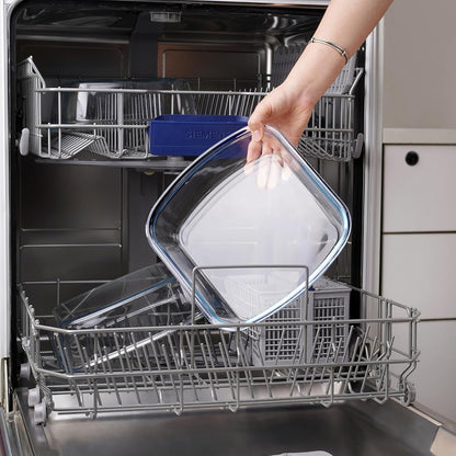 NUTRIUPS Glass Baking Dish - BPA-Free Lid & Square Design - Mint Green, 9 x 9 Inches
