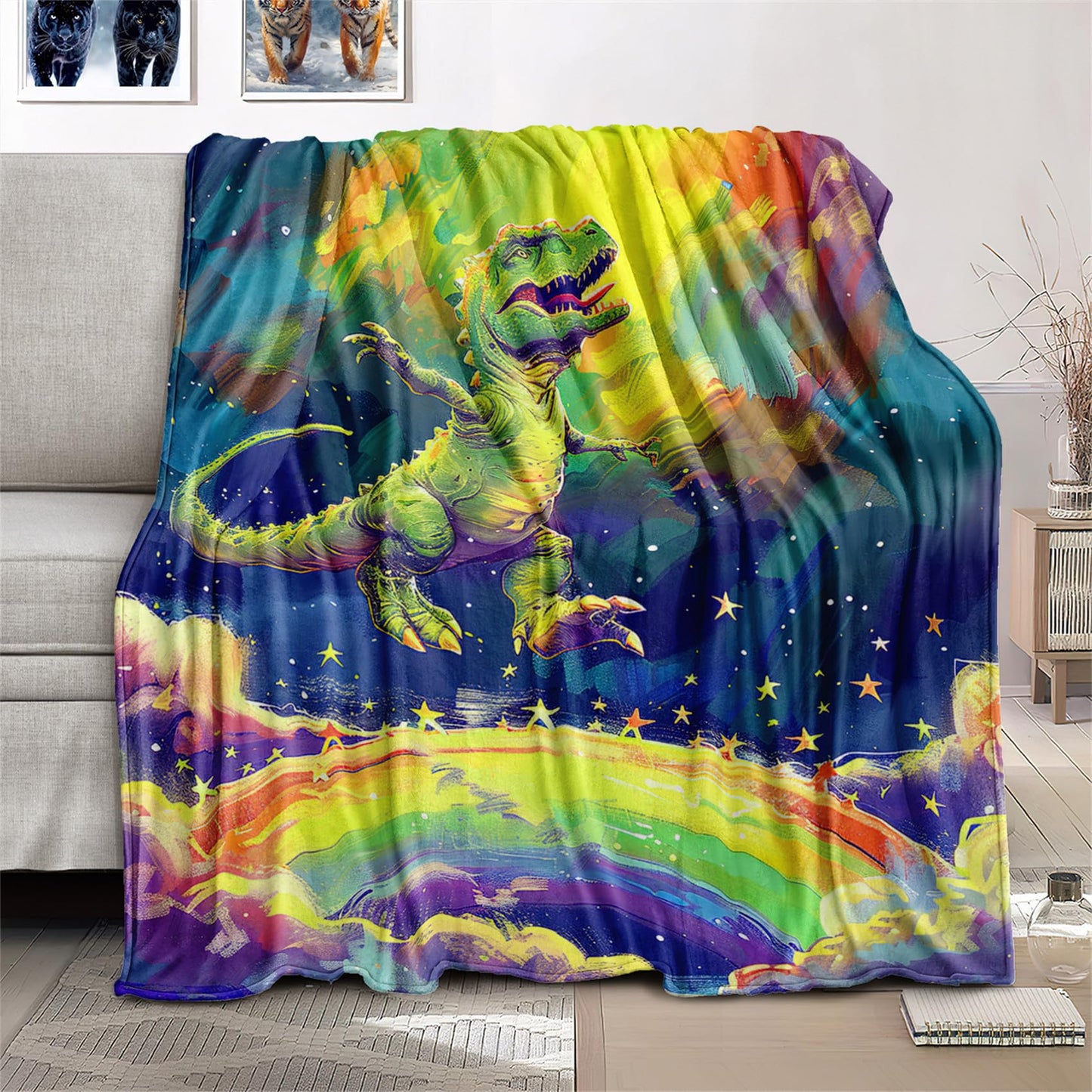 Dinosaur Throw Blanket for Kids - Dinosaur Blanket Gifts Toys for Boys Girls Flannel Dino Blanket Best Christmas Birthday Easter Halloween Presents for Kids Child Teen Toddler, 50" x 60"