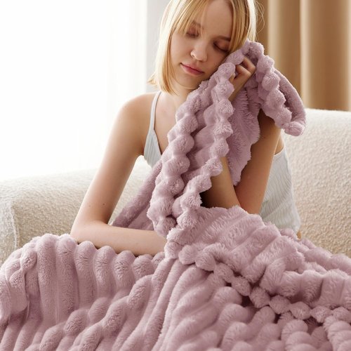Bedsure GentleSoft Pink Fleece Blanket - Cozy Throw for Couch, Perfect Gift for Women | 60x80 Inches