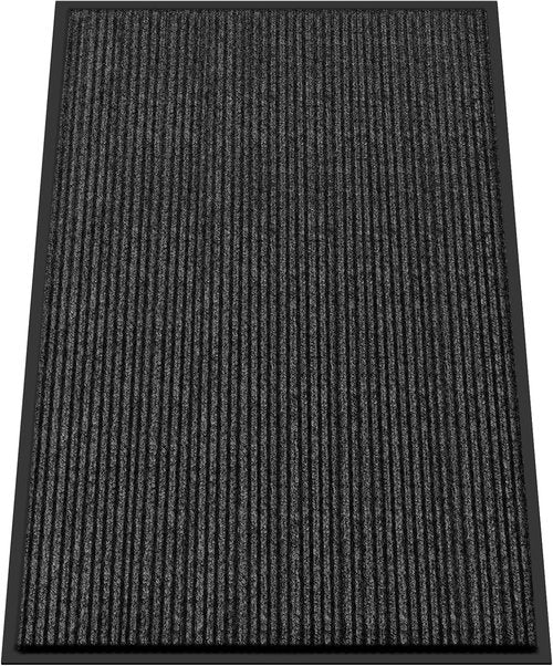 Kuyal Front Door Mat - Heavy Duty 4'x6' Indoor/Outdoor Entrance Mat with Non-Slip Rubber Backing | Black