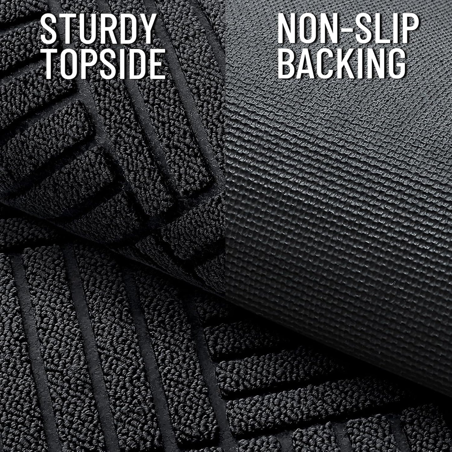 OLANLY Heavy-Duty Front Door Mat - Absorbent, Non-Slip Rubber Doormat | 29.5x17 Inches, Black Diamond