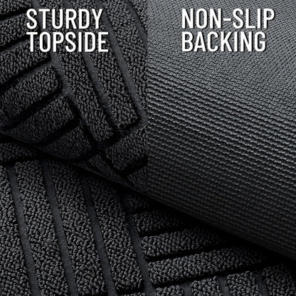 OLANLY Heavy-Duty Front Door Mat - Absorbent, Non-Slip Rubber Doormat | 29.5x17 Inches, Black Diamond