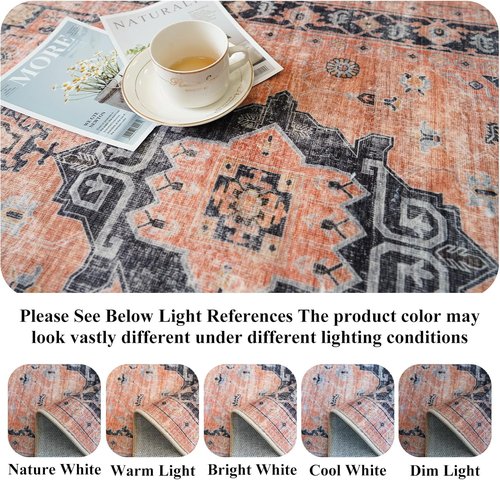 Hallway Washable Runner Rug - Vintage Soft Non-Slip Indoor Carpet | 2'6''x14'' for Kitchen & Entryway