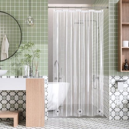 AmazerBath Shower Curtain Liner, 48x72 Clear Shower Curtain Liner, Waterproof Plastic Shower Liner, Cute Lightweight PEVA Shower Curtain for Bathroom with 2 Magnets and 8 Rustproof Metal Grommets