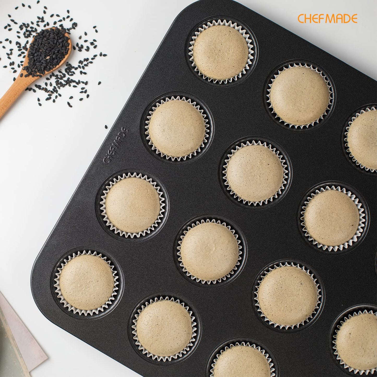 CHEFMADE Muffin Cake Pan, Nonstick Mini 20 Cavity Cupcake Pan