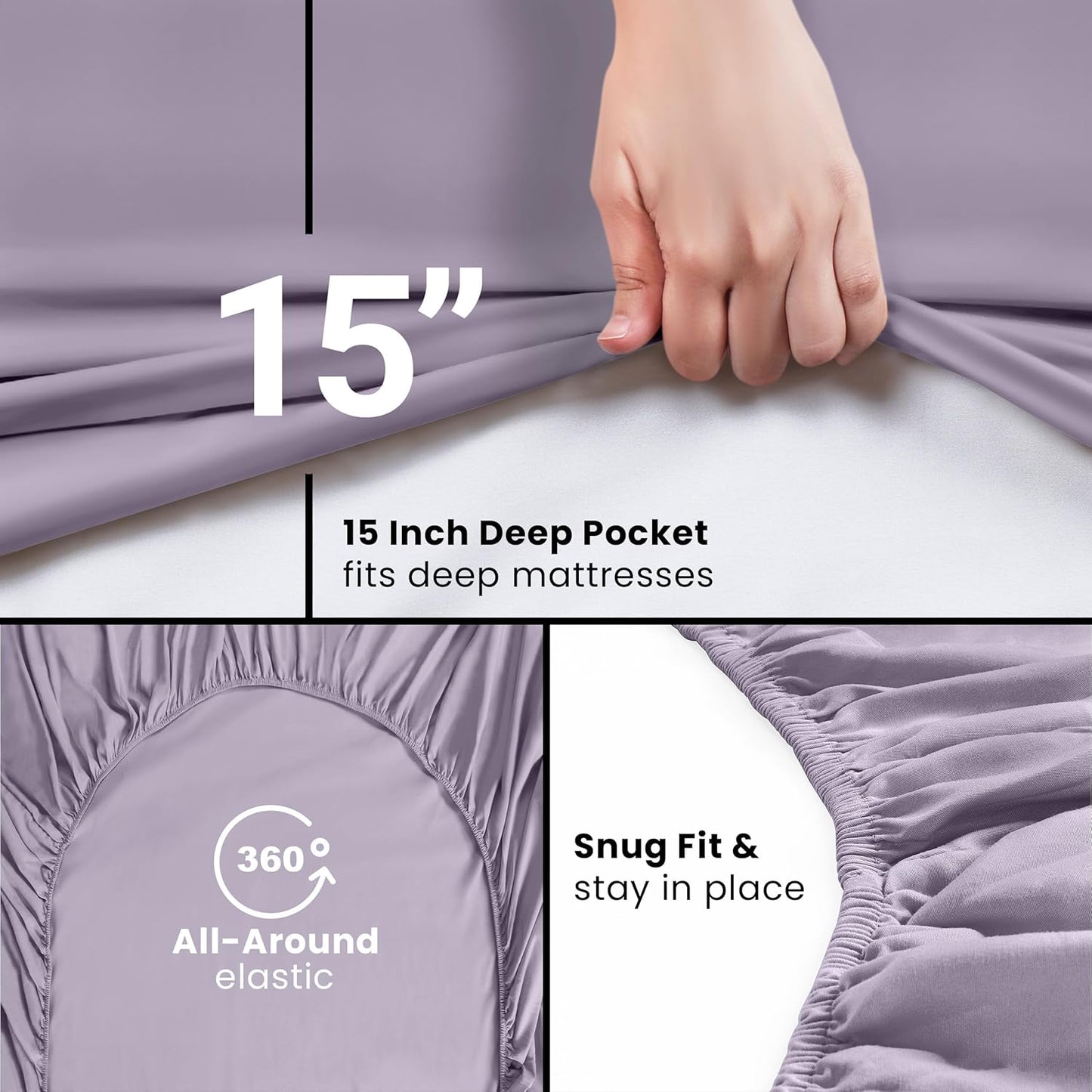 Utopia Bedding King Fitted Sheet - Soft Microfiber - Deep Pocket, Shrinkage & Fade Resistant | Lavender