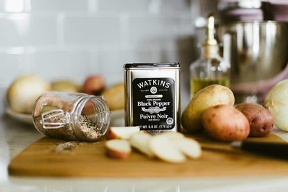 Watkins Gourmet Black Pepper Spice Tin - Pure Ground Flavor, 6 oz. | Perfect for Cooking