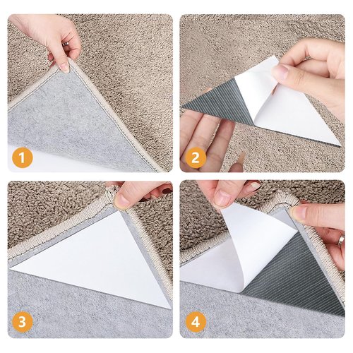 Rug Carpet Gripper Keep Rug in Place on Carpet, Non Slip Rug Pads Grippers for Hardwood Floors and Tiles 12 PCS