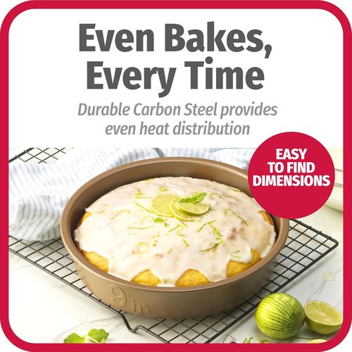 GoodCook BestBake Nonstick Round Baking Pan - Textured Carbon Steel, 9-Inch, Bronze Finish