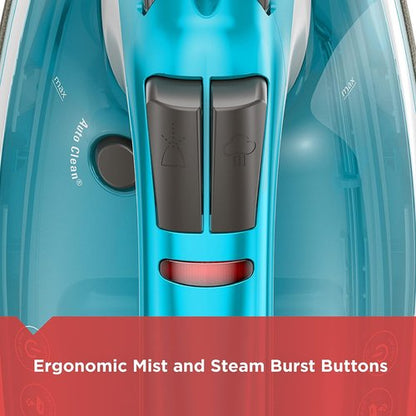 BLACK+DECKER IR16X Garment Steam Iron - One-Step Design with Stainless Nonstick Soleplate, Turquoise