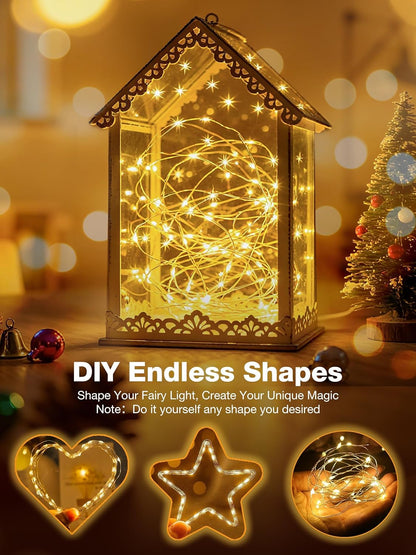 50Pack Fairy Lights - 7ft Battery Operated LED Twinkle String Lights with Timer | Warm White for Christmas Decor