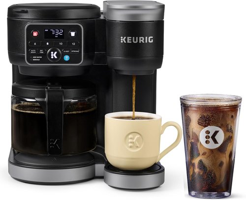 Keurig K-Duo Coffee Maker - Single Serve K-Cup Pod & Carafe - Sleek Black Design