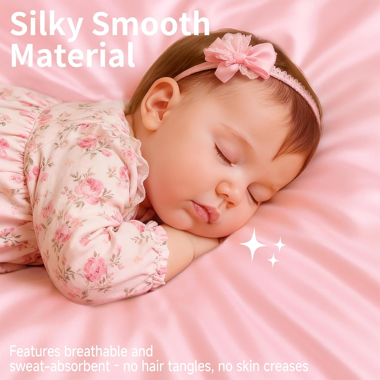 Skiennix Satin Bassinet Sheets - Soft Silk Feel for Cradle Mattress | 2 Pack in Pink & Purple