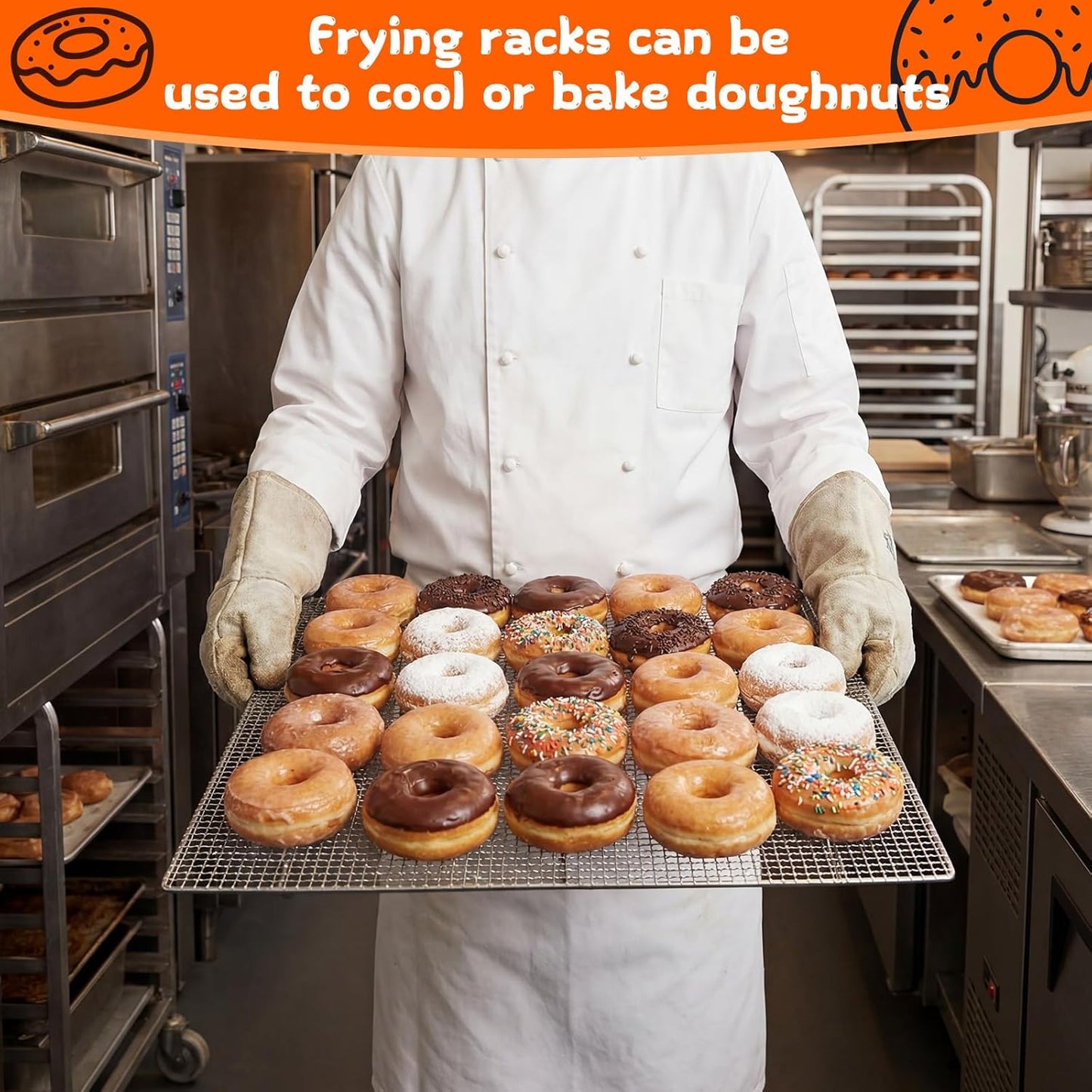 Yaocom 5 Pack Stainless Steel Bakery Screens - Heavy Duty 23 x 23 Inch Cooling Grids for Donuts & Pastries