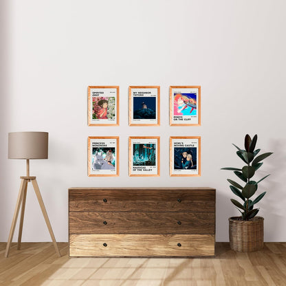 Ouroboros Art & Design Studio Ghibli Anime Posters - Hayao Miyazaki Wall Decor - Pack of 6 | 8x10 Inch, 300 GSM Paper